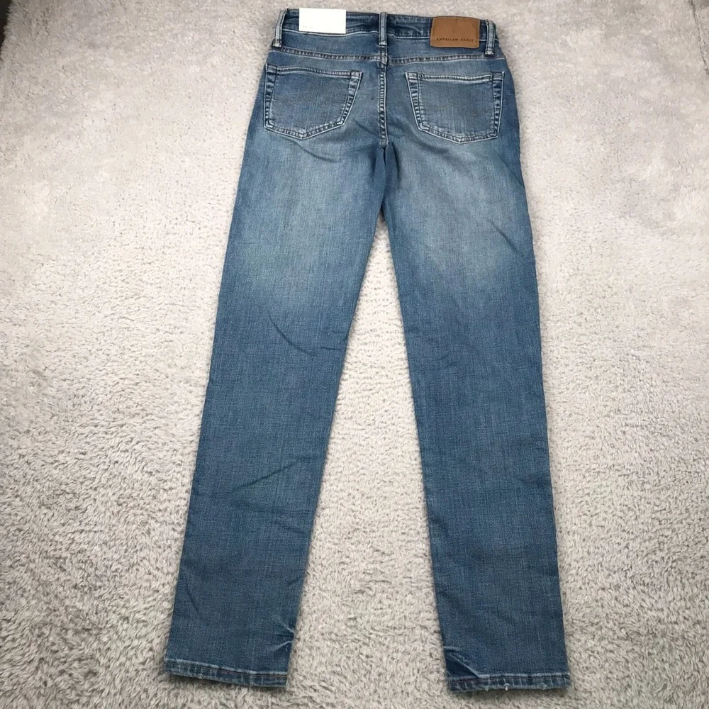 American Eagle Jeans Mens 28x32 Low Skinny AirFlex Stretch Stone Wash NEW NWT